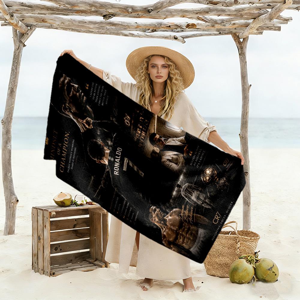 Ronaldo's Soccer Legacy Beach Towel High Absorbency & Quick-Dry Comfortable Lightweight