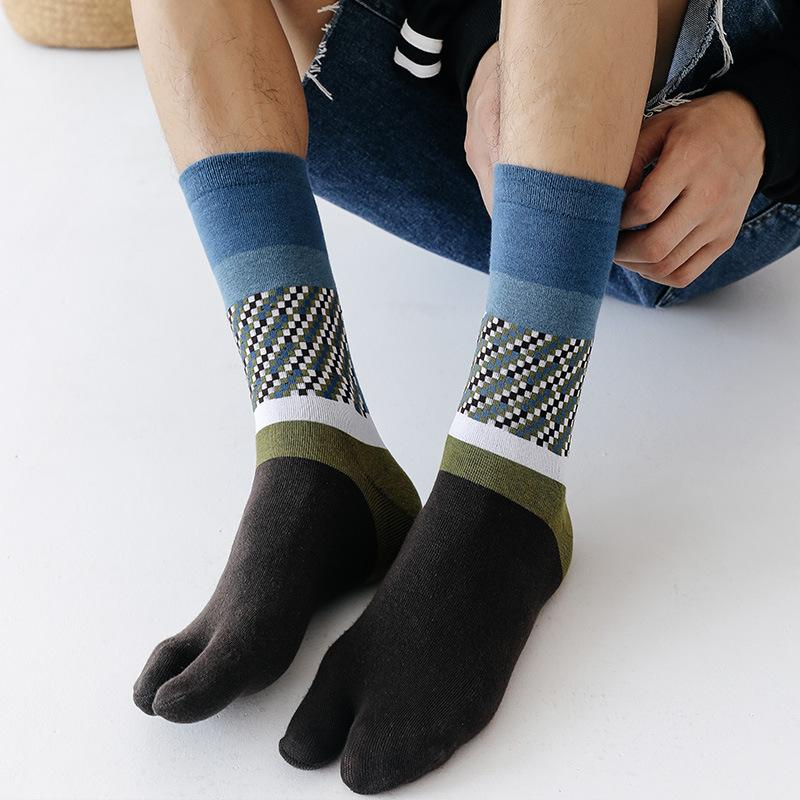 Новинка Таби носки с двумя пальцами японский стиль мультфильм растения дерево искусство носки Harajuku хлопок длинные носки с двумя пальцами мужская мода