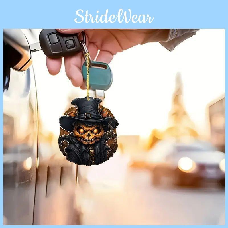 Car Decoration Halloween Pendant Acrylic Skeleton Head Pumpkin Vehicle Style