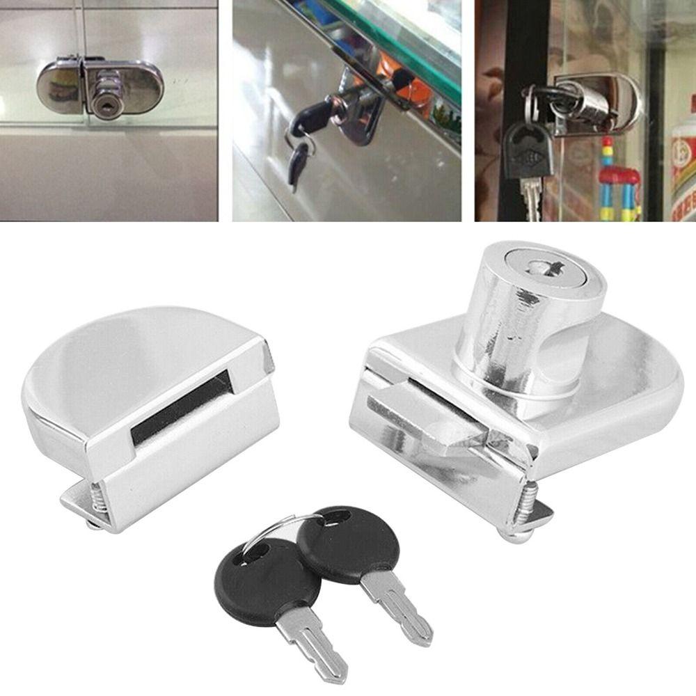 Steel Double Open Sliding Security Glass Door Lock Lockset Cabinet Display Lock Cabinet Door Lock
