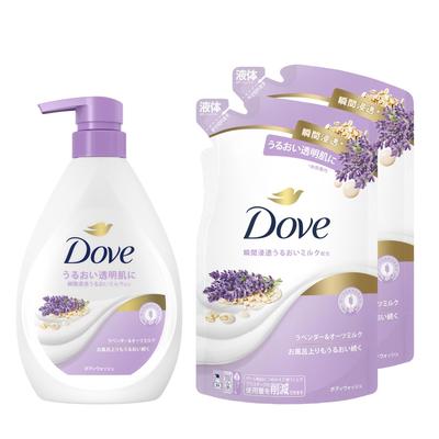 Мыло для тела Dove с лавандой и овсяным молочком, сменный блок для тела 470 г 330 г x 2 Успокаивающий аромат лавандового овсяного молочка & + + &