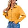 Elegant Long Sleeve Simple Office Shirt Button Up 2023 Solid Color Ladies Wrinkled Blouse Women Vintage Loose Casual Tops 28496