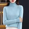 Водолазка Кашемировый свитер для женской весны, осени и зимы Повседневный пуловер с длинным рукавом Однотонный вязаный свитер и топ с узким лацканом