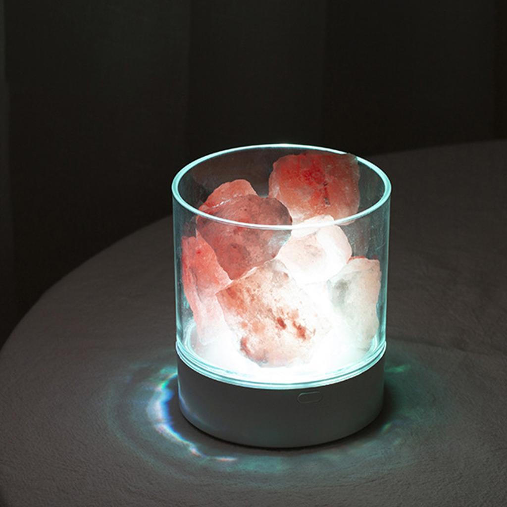 Гималайский соляной камень, ночник, 7 цветов, светодиодная лампа из горного хрусталя, портативный USB, натуральный воздух