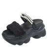 Fashion 8cm New Summer Women's Slippers with Pearl Decoration and Thick Bottom Wedges Slides Women Platform Shoes Sandals