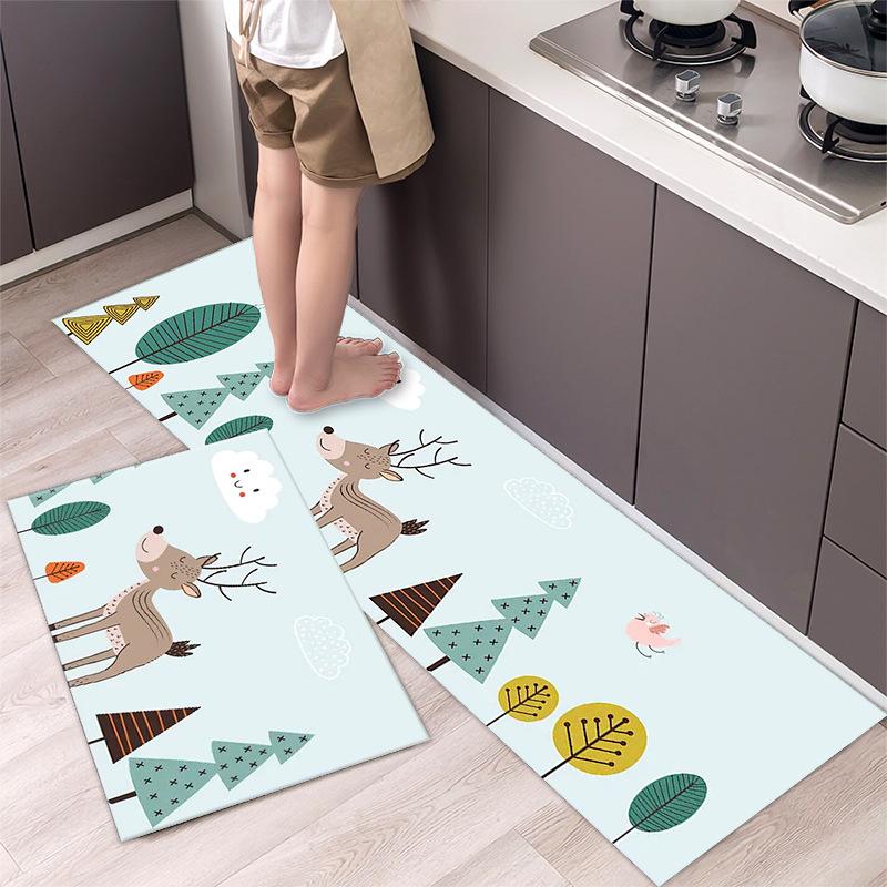 Модный простой кухонный напольный коврик в скандинавском стиле, домашний ковер, длинный полосатый дверной коврик, современный домашний декор 