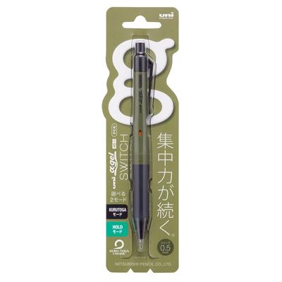 Uni Mitsubishi Pencil механический карандаш Alpha Gel Switch 0.5 темно-оливковый M51009GG1P.18