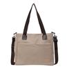 FairyPomu Canvas Shoulder Bag, Tote Bag, Crossbody Bag, A4 Size, for Men and Women (Light Brown)