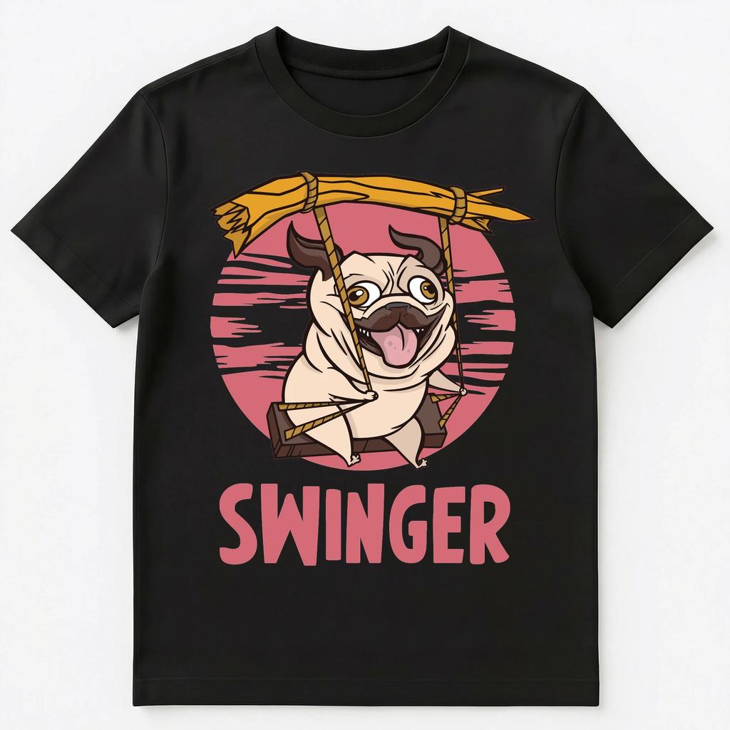 Funny Sexual Adult Humor Swinger Pug Unisex T-Shirt
