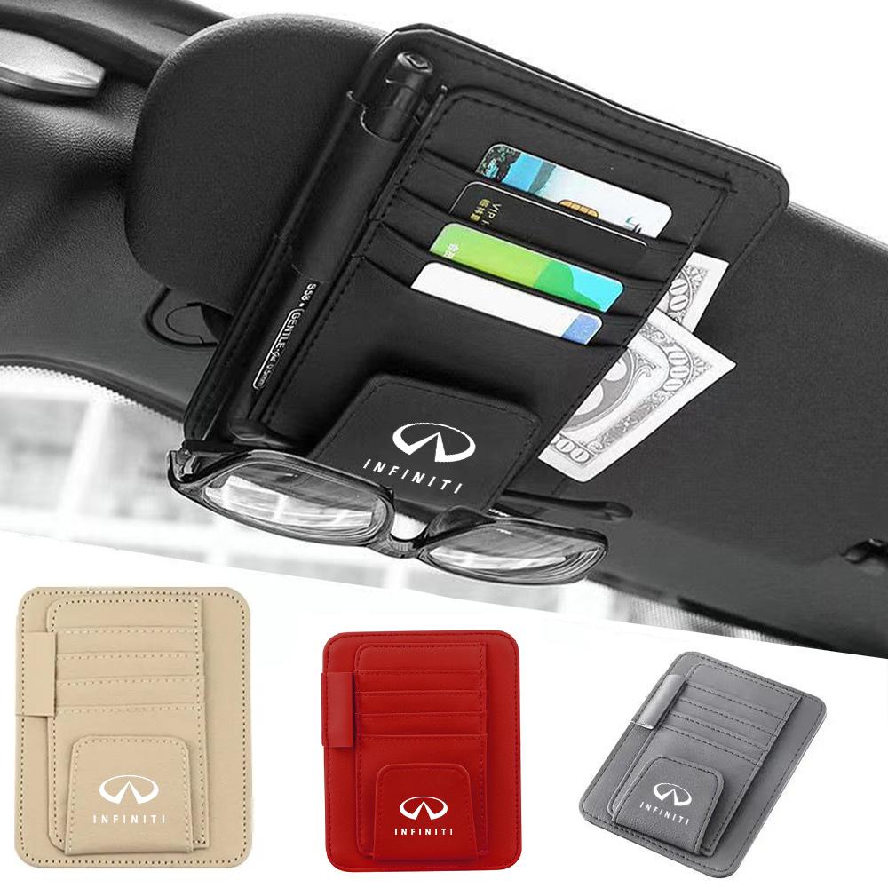 Car Sun Visor Organizer Multi-Pocket Card Glasses Storage Holder Car Accessories for Infiniti Q50 G37 QX70 FX35 Q60 Q30 QX60 JX UU555