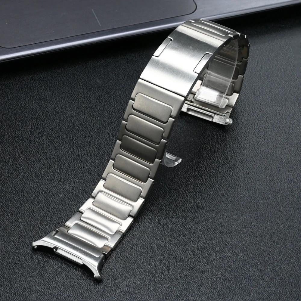 Роскошный титановый ремешок для Samsung Watch 7 Ultra 47 мм, браслет-звенья для samsung galaxy ultra 7 47 мм, металлический ремешок без зазоров