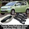 Черное углеродное волокно для Toyota Passo Daihatsu Sirion Boon M300 M600 2004 ~ 2015 2012 2013 2015, крышка дверной ручки автомобиля