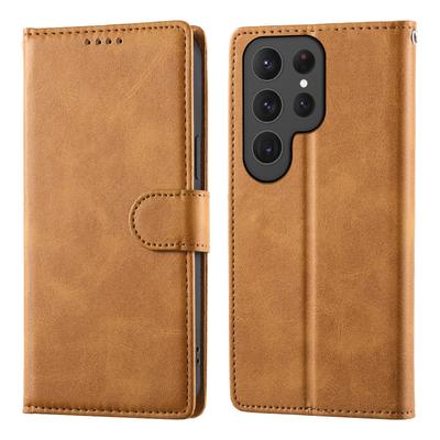 Деловой кожаный чехол-книжка для Samsung S25 S26 Ultra S24 FE S23 S22 S21 Plus A17 A37 A57 A36 A56 A16 A26 с отделениями для карт Кошелек сверху