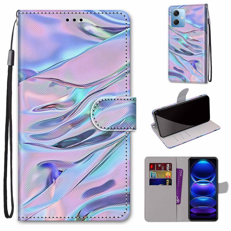 Для Xiaomi 11T 12T 13T Redmi Note 13 12 11 10 Pro 12S 11S 10S мультяшный цветок животное узор PU кожа слоты для карт флип кошелек подставка чехол для телефона