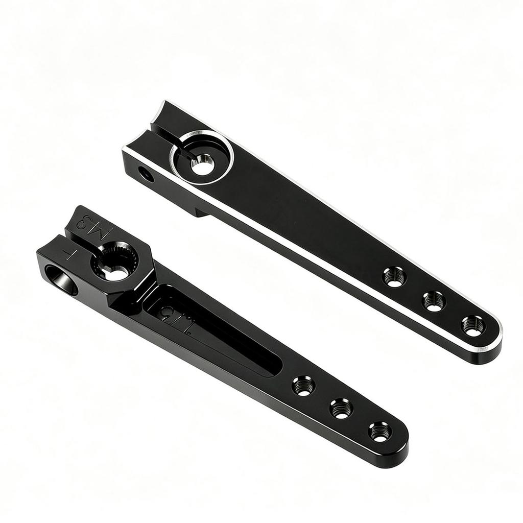 2pcs 25T Servo Arm with Screw Stable Power Transfer 1.75 Inch Steering Servo Arm for RC Car Boat Model Black