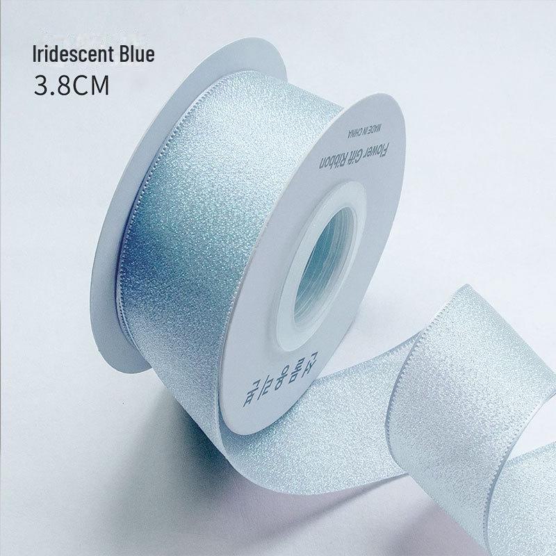4.0cm Reflective Colorful Yarn Bow Ribbon with Fishtail and Yarn Flower for Kindergarten Crafts