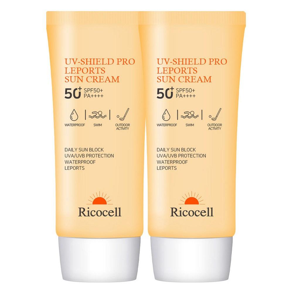 Ricocell UV Shield Pro Waterproof Leisure Sports Sun Cream SPF50+ PA++++, 70ml, 2 Units