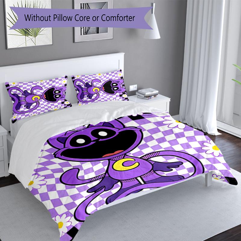 3pcs Poppy Playtime pattern bedding set duvet cover set includes duvet cover &pillowcases, perfect all season bedroom decoration & gift