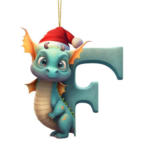 Рождественская елка Подвеска Мультфильм Динозавр Письмо Украшение для дома Окно автомобиля 2D Плоский