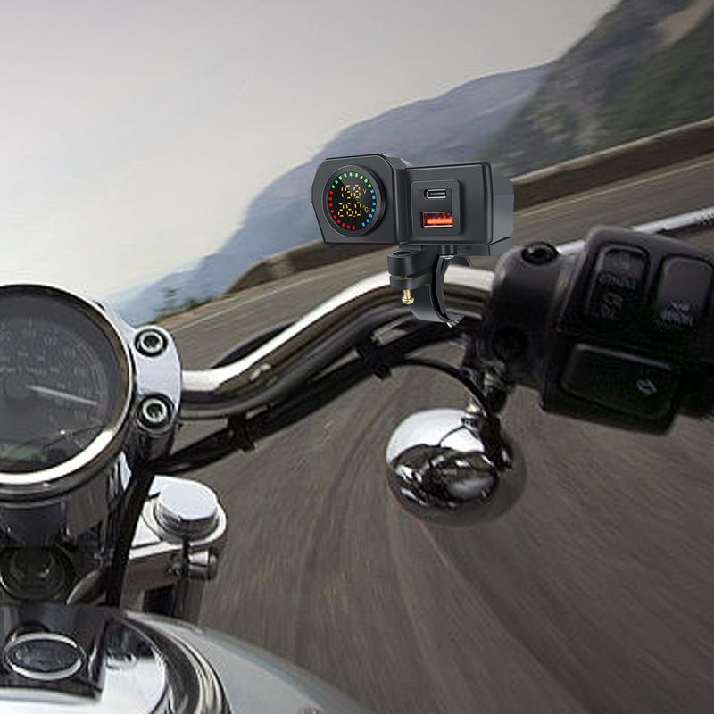 Водонепроницаемый комплект для быстрой зарядки мотоцикла 48 Вт QC3.0 USB с адаптером Type-C цифровой дисплей вольтметр термометр