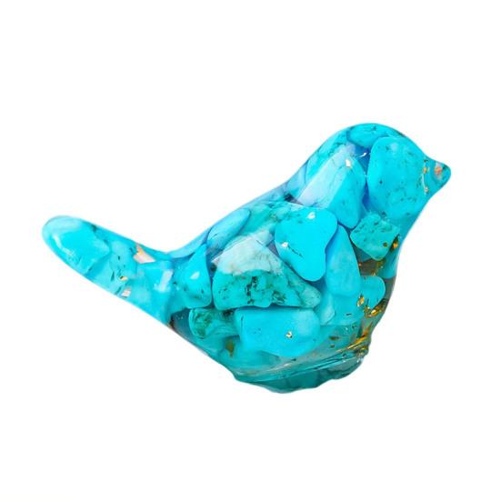 Натуральный камень красочная фигурка птицы позитивная целебная энергия ручная работа искусственный кристалл мини-статуэтка птицы украшение для домашнего офиса настольный орнамент