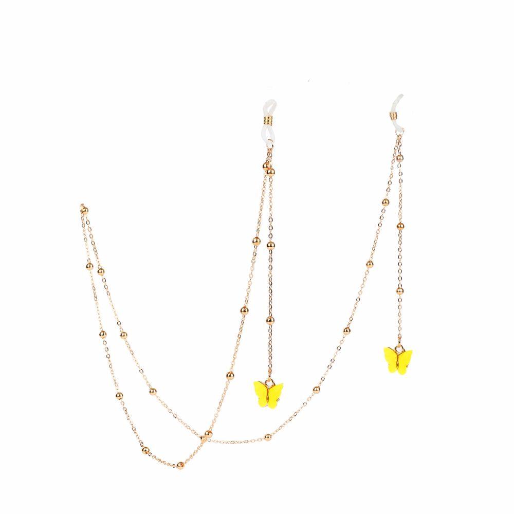 Simple Anti-lost Bead Zinc Zinc Alloy Eyewear Butterfly Mask Hanging Rope Neck Strap Metal Glasses Chains
