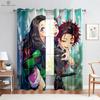 Japanese Cartoon Printed Curtains for Kids, Room Decoration, Window Curtains, Suitable for Kitchen, Bedroom, Living Room, Gifts