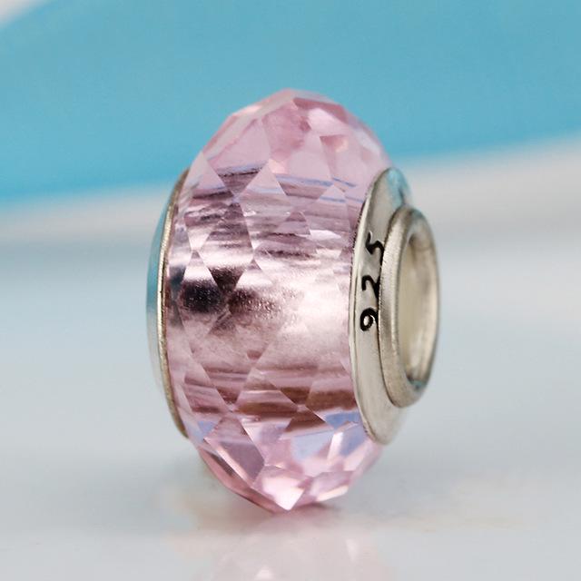 925 пробы стерлингового серебра Lampwork стеклянная бусина Murano Пластик Aolly Charm Fit Браслет Женщины Девушка DIY Ювелирные изделия