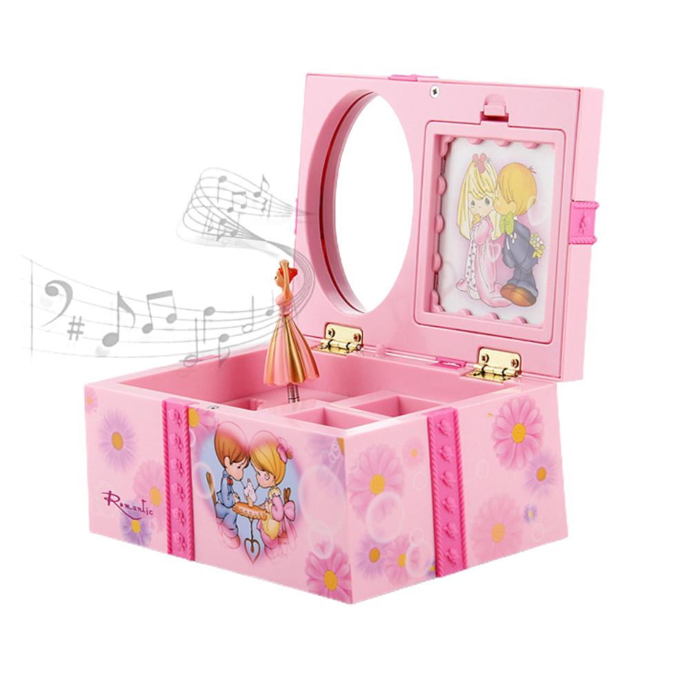 Exquisite Musical Jewelry Box for Girls Princess Dancing with Music with Cute Bow Knots Painting