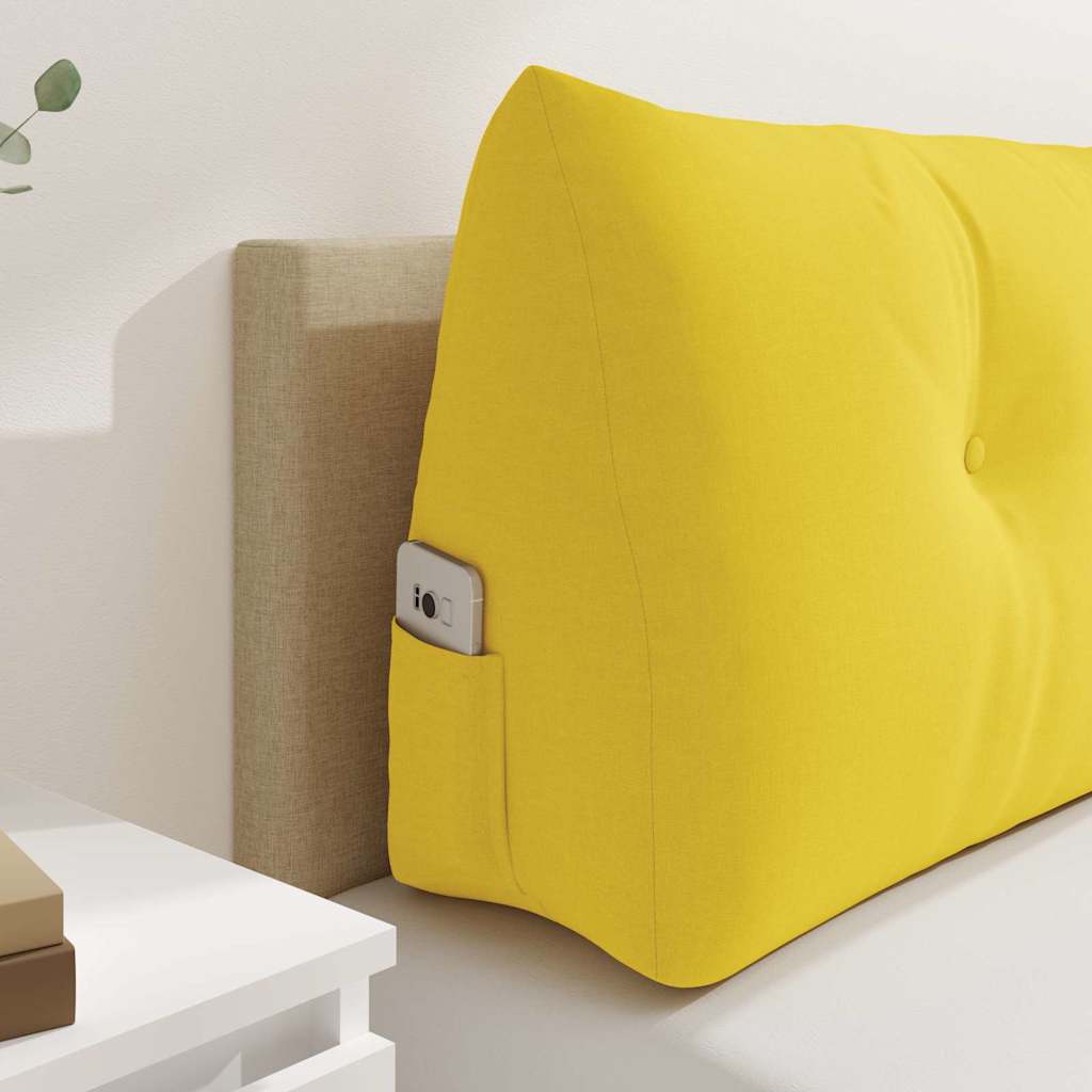 Back Cushion Light Yellow 100 x 24 x 50 cm Fabric