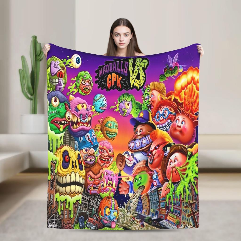 Плед 'Мусорный бак' (Garbage Pail Kids) Мягкий Новинка Плюшевый Плед-покрывало Для Дивана Кресла Кровати Авиаперелета Путешествий Фланелевое Покрывало Покрывало на Кровать