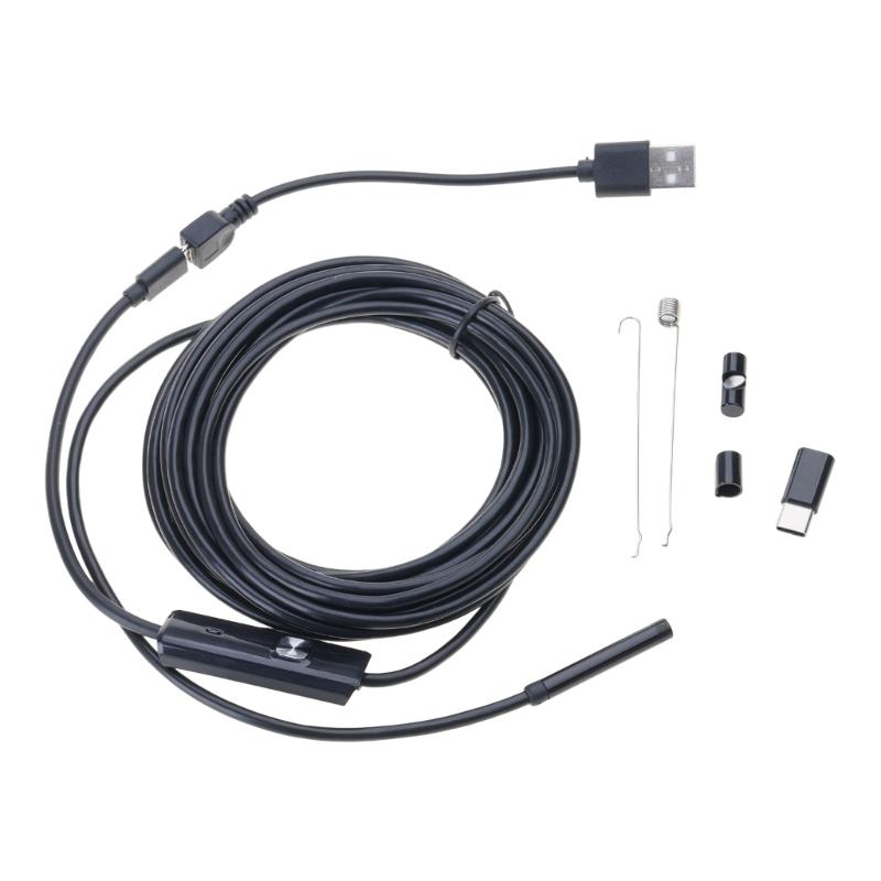 Lens Endoscope Camera with 6 Adjustable LED Lights USB Borescope Waterproof Snake Camera Industrial Scope Inspection