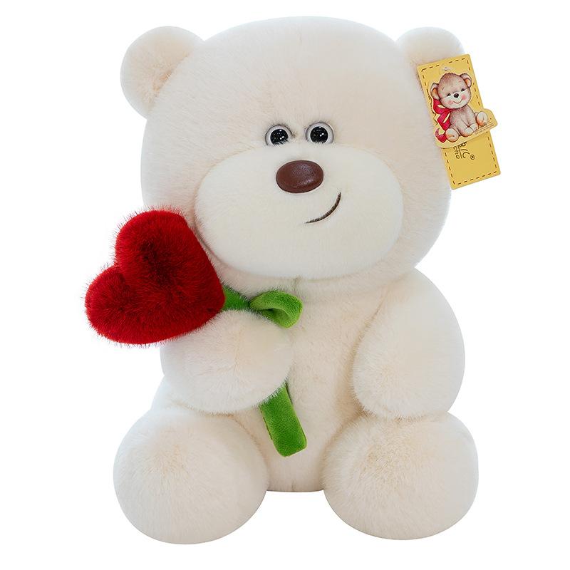 Большой плюшевый мишка с розой, игрушка, подарок на день рождения для девочки, ЛЮБОВЬ, большая кукла-мишка, держащая спящую куклу на кровати