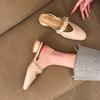Leather Flat for Huizhou Women's Shoes Heels Slippers Outside Wearing French Mary Jane Bag Head Empty Sandals Women