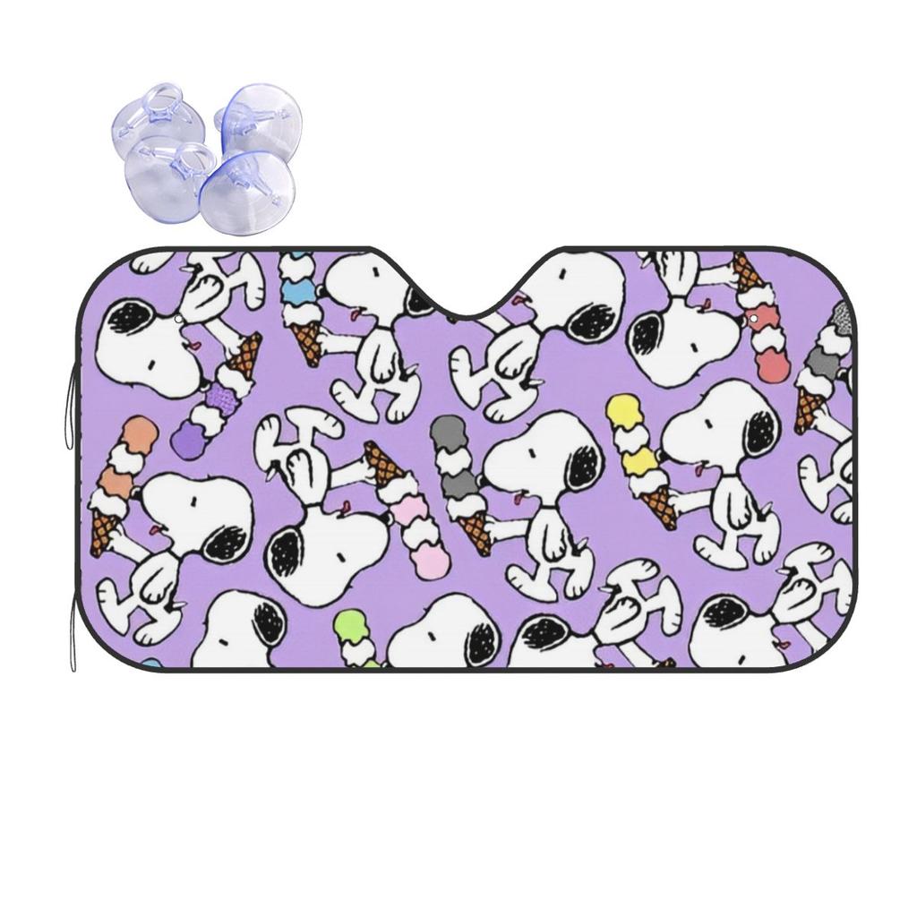 Snoopys Ice Cream Windshield Sunshade Cartoon Fashion Cover Front Block Window 70x130cm Sun Visor UV Protector