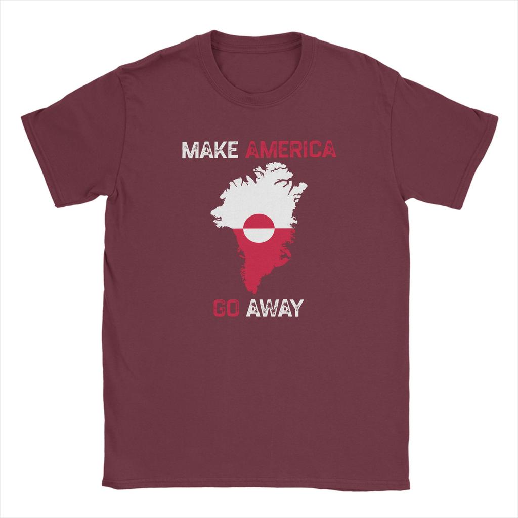 Streetwear TShirt Make America Go Away I Stand With Greenland T Shirts Pure Cotton Tee Shirt for Unisex Y2K Short Sleeve Clothing