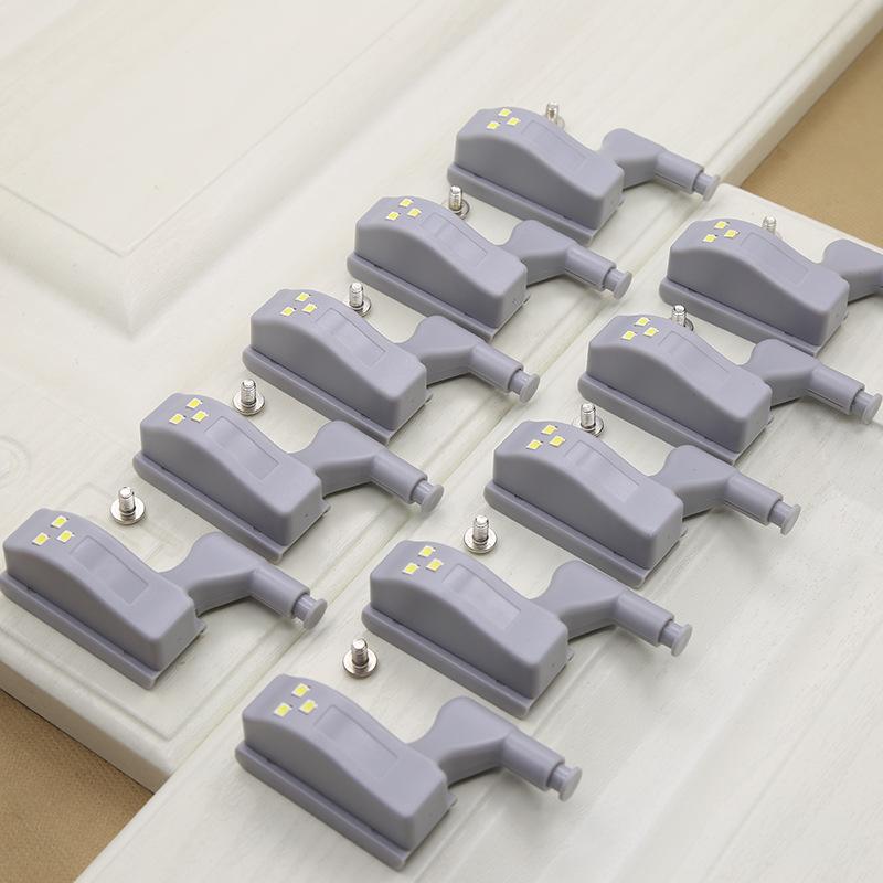 10Pcs LED Inner Hinge Lamp No Battery Under Cabinet Lights Wardrobe Cupboard Sensor Lights Bedroom Kitchen Closet Night Lamp