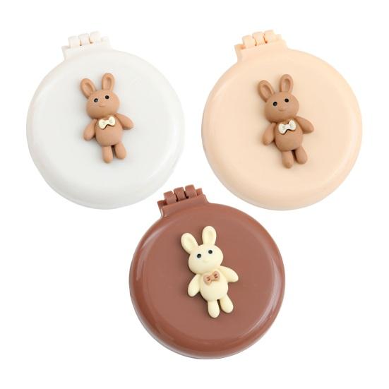 Складная щетка для волос с зеркалом, мягкая щетина, массаж кожи головы, мультяшный бантик, кролик, портативная расческа для распутывания волос, парикмахерские инструменты