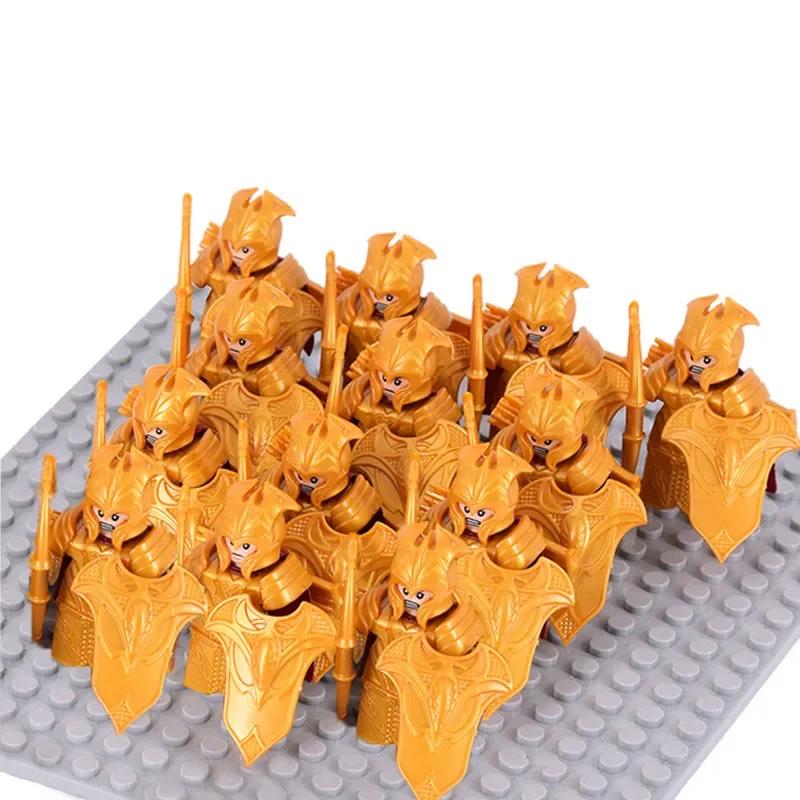 13 шт. Боевая Гвардия Гондора Пользовательская Пехота Армия Солдат ПРОТИВ Спартанцы Римляне Рыцари Воин Рохана Фигурки Набор Блоков Игрушки для Детей