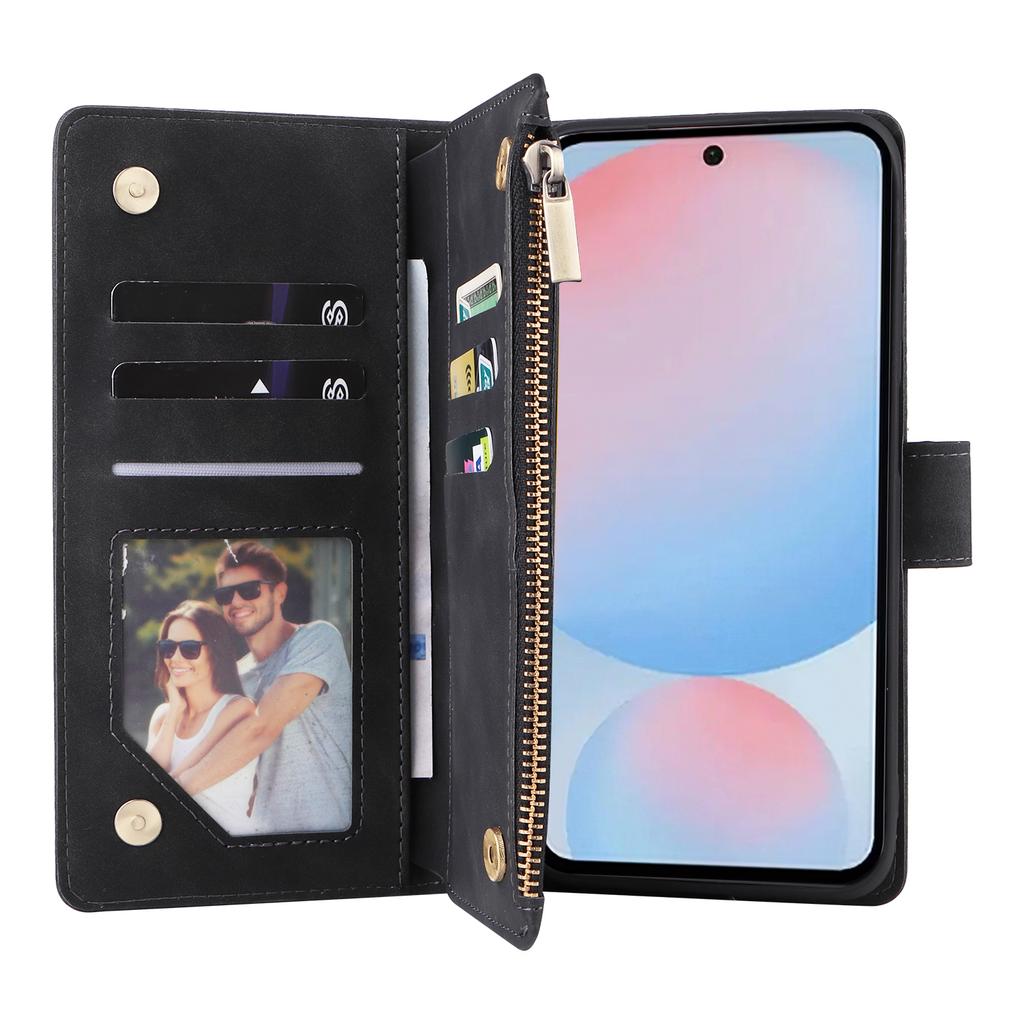 For Samsung Galaxy A56 5G Case Zipper Wallet Multiple Card Slots Leather Phone Cover