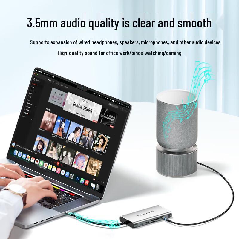 SAMZHE TC-DK Type-C to HDMI VGA Audio 4K Hub Adapter