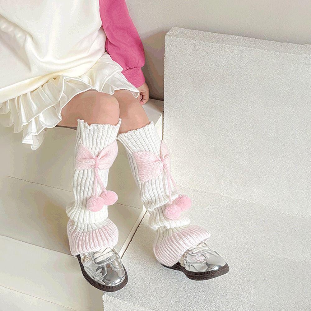 Ruffles Warm Leg Cover Bow Children's Long Socks Kawaii Leg Warmers Socks Y2k Girls