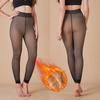 Outer Wear Fall and Winter Skin Translucent Large Size Bottoms Padded Female Black Skin Translucent Bare Leg Thickened Nine-minute Pants