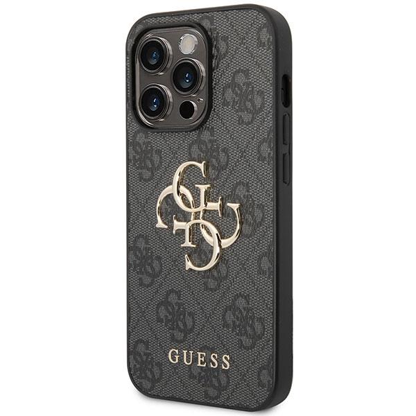Etui do iPhone 15 Pro Guess Hardcase 4G Big Metal Logo Szare