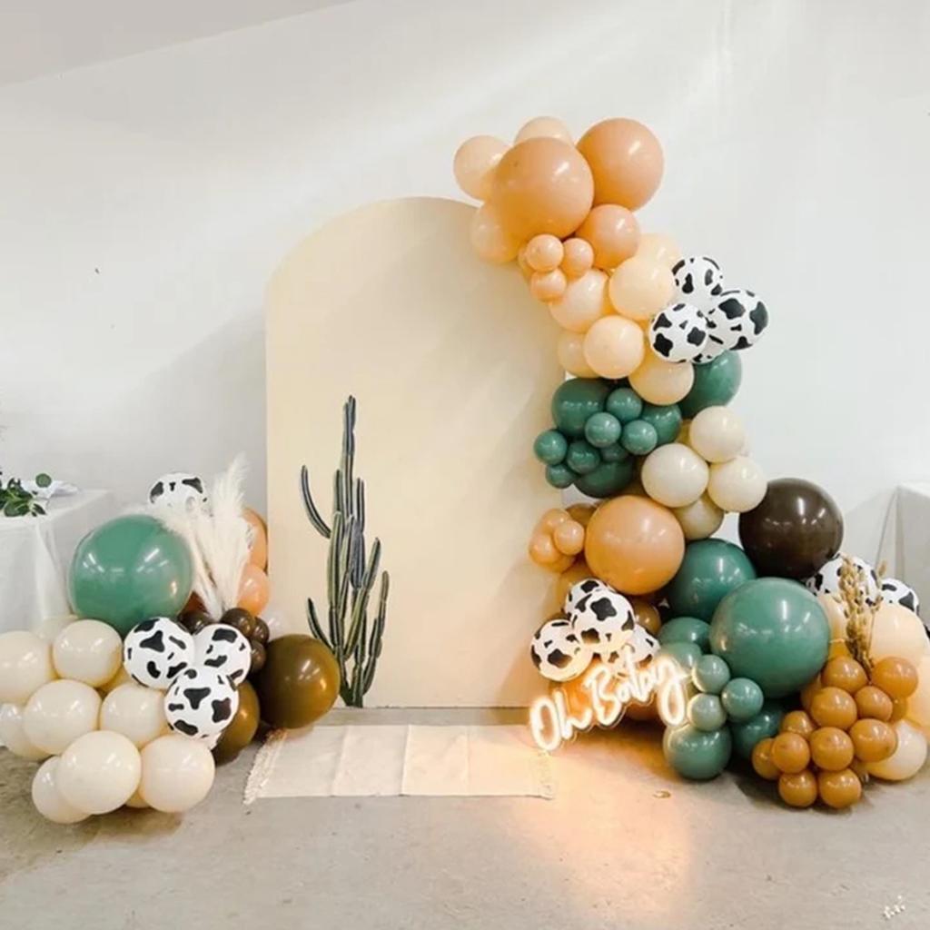 82pcs Green Denim Birthday Balloons Set Earthy Welcome Party Balloons Decoration Room Decoration