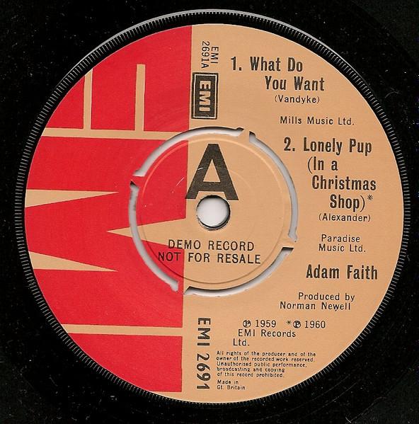 7-дюймовая пластинка ADAM FAITH - Что ты хочешь? EMI2691PROMO EMI 1977 UK Rock б/у