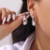 Design Sense Chubby Water Drop Earrings Women'S Titanium Steel Light Luxury Fashion Versatile Temperament Glossy Earrings