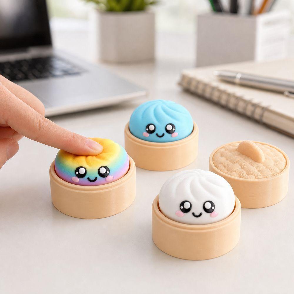 Multiple Gradient Colors Dumplings Blind Box Toy Luminous Baozi Fidget Button Toy Home Decoration