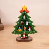 1PC Wooden Christmas Tree Creative Scene Layout Ornaments 3D Red Xmas Table Desktop Decoration Christmas Supplies