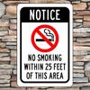 Vintage Tin Sign Art,Notice - No Smoking Within 25 Feet Aluminum Metal Sign